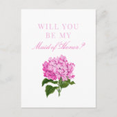 Carte Postale Pink Hydrangea sera-tu ma servante d'honneur ? (Devant)