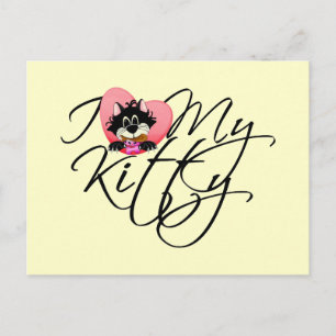 Carte Postale Pink I Love My Kitty Tshirts et cadeaux