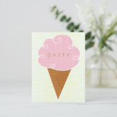 Carte Postale Pink Ice Cream Cone Summer Party Invitation (Debout devant)