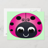 Carte postale Pink Ladybug (Devant / Derrière)