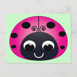 Carte postale Pink Ladybug