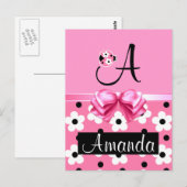 Carte Postale Pink Ladybug : Personnaliser (Devant / Derrière)