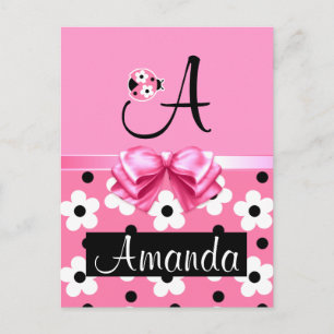 Carte Postale Pink Ladybug : Personnaliser
