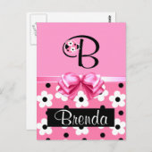 Carte Postale Pink Ladybug : Personnalisez (Devant / Derrière)