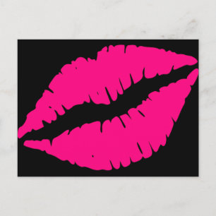 Carte Postale Pink lipstick baiser pop art