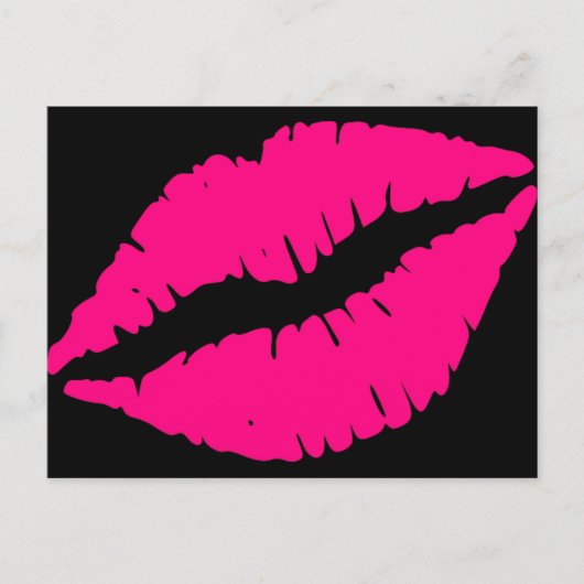 Carte Postale Pink lipstick baiser pop art (Devant)