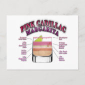 Carte Postale PINK MARGARITA Cocktail Recette Art (Devant)