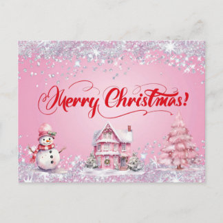 Carte Postale Pink Merry Christmas