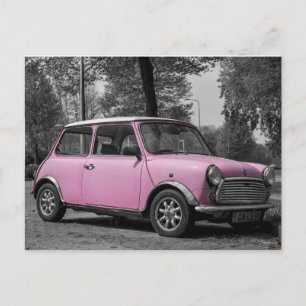 Carte postale Pink Mini Cooper Car