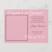 Carte Postale Pink Minimalist Graduation Faire-part (Devant)