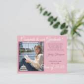 Carte Postale Pink Minimalist Graduation Faire-part (Debout devant)
