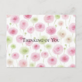 Carte Postale Pink Mint Floral Ranunculus   (Devant)