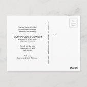 Carte Postale Pink Modern fille photo collage Baby shower (Dos)