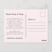 Carte Postale Pink Modifier la date de report de l'événement Fai (Dos)
