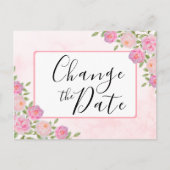 Carte Postale Pink Modifier la date de report de l'événement Fai (Devant)