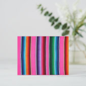 Carte Postale Pink Multi Serape couverture mexicaine (Debout devant)