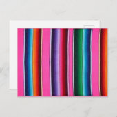 Carte Postale Pink Multi Serape couverture mexicaine (Devant / Derrière)