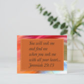 Carte postale Pink Orange Blue Christian Bible Ver (Debout devant)