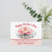 Carte Postale Pink Peony Fête des mères (Debout devant)