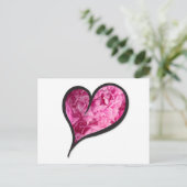 Carte Postale Pink Peony Heart Design floral (Debout devant)