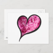 Carte Postale Pink Peony Heart Design floral (Devant / Derrière)