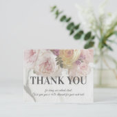 Carte Postale Pink Peony Marbre blanc Beauté Boutique Deluxe (Debout devant)