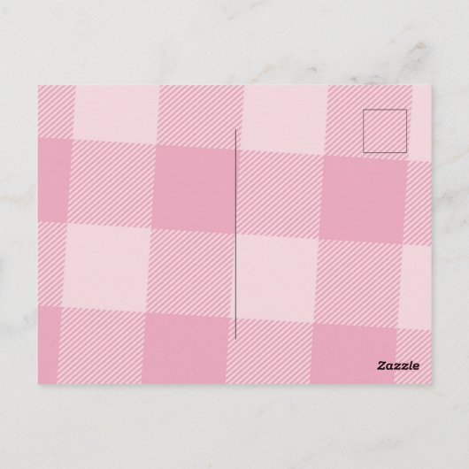 Carte Postale Pink Plaid Grad Flat Graduation Faire-part (Dos)