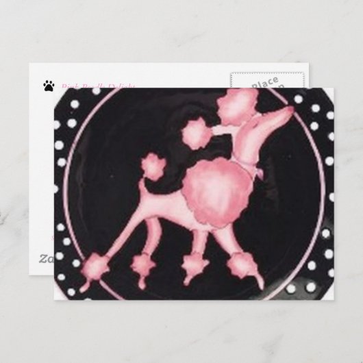 Carte postale Pink Poodle Delft (Devant / Derrière)