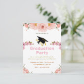 Carte postale Pink Purple Floral Graduation (Debout devant)
