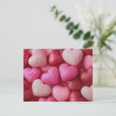 Carte Postale Pink Red Glitter Hearts Valentine`s Day Card (Debout devant)