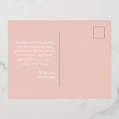 Carte postale Pink Rose Gold Snowflacon Noël Foil (Verso)