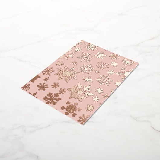 Carte postale Pink Rose Gold Snowflacon Noël Foil (Rotation)