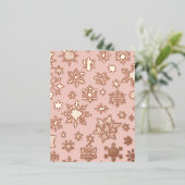 Carte postale Pink Rose Gold Snowflacon Noël Foil (Debout devant)
