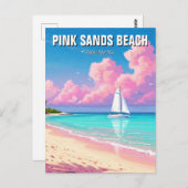 Carte Postale Pink Sands Beach Bahamas Travel (Devant / Derrière)