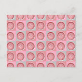 Carte Postale Pink Sewing Button Checked (Devant)