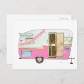 Carte Postale Pink She Shed Camper Trailer (Devant / Derrière)