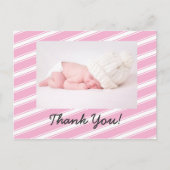 Carte postale Pink Stripes Cute Girly Girly Art Mo (Devant)