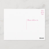 Carte Postale Pink Thank You Wedding Car Bride & Groom Cartoon (Dos)