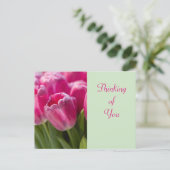 Carte Postale Pink Tulip Portrait Penser à vous (Debout devant)
