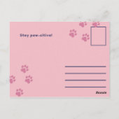 Carte Postale Pink Unwell Cat Icon Salutation (Dos)