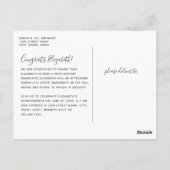 Carte Postale Pink Watercolor Calligraphy Photo Graduation (Dos)