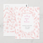 Carte Postale pink wedding (Devant / Derrière)