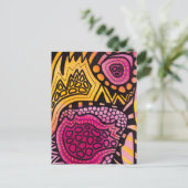 Carte Postale Pink Yellow Boho Abstract Postcard (Debout devant)