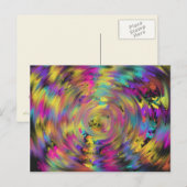 Carte Postale Pink Yellow Rainbow Spiral Funky Cool Art Abstrait (Devant / Derrière)