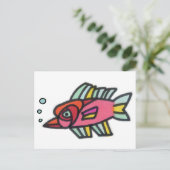 Carte Postale Pinknotes du poisson rouge (Debout devant)