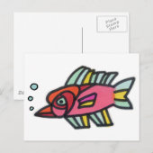 Carte Postale Pinknotes du poisson rouge (Devant / Derrière)