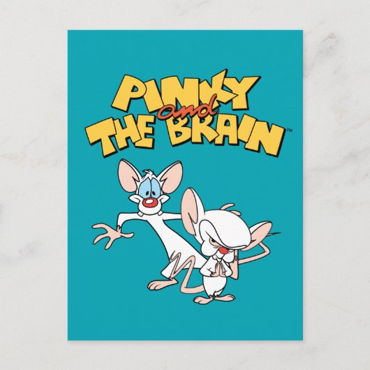 Carte Postale Pinky et le cerveau | Afficher le logo (Devant)