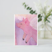 Carte Postale Pinky the Flying Pig - When Pigs Fly (Debout devant)