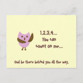 Carte Postale pinkyowl, 1,2,3,4... Vous pouvez compter sur moi.. (Devant)