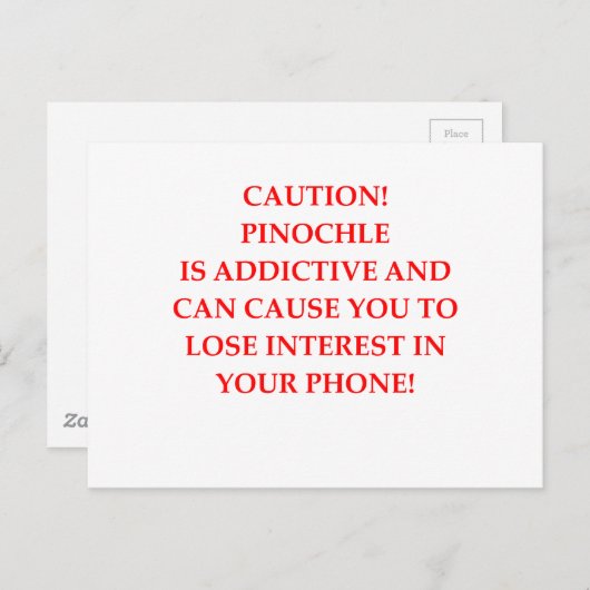 CARTE POSTALE PINOCHLE (Devant / Derrière)